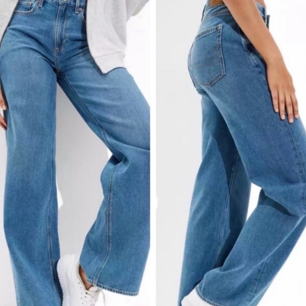 American Eagle Outfitters Light Blue Wide Leg Jeans
